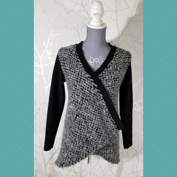 Club Monaco Fuzzy Textured Open Roanna Cardigan - Picture 5 of 6